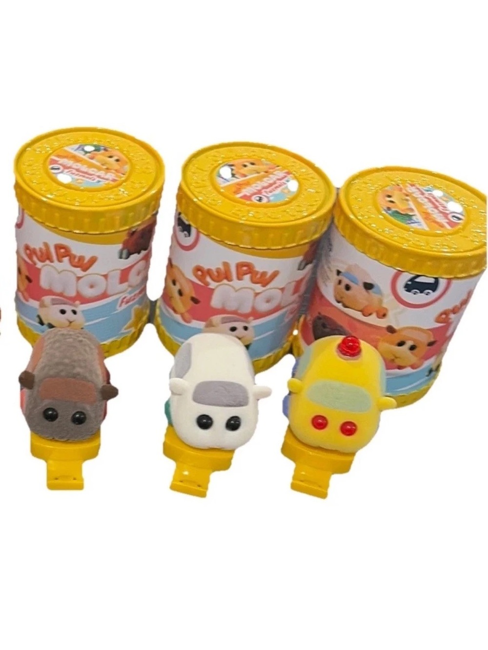 Mystery Push-Car Toy - Yellow/White/Brown (Set of 3)